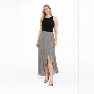 NWT Zara Size S Gray Maxi Knit Wrap Skirt